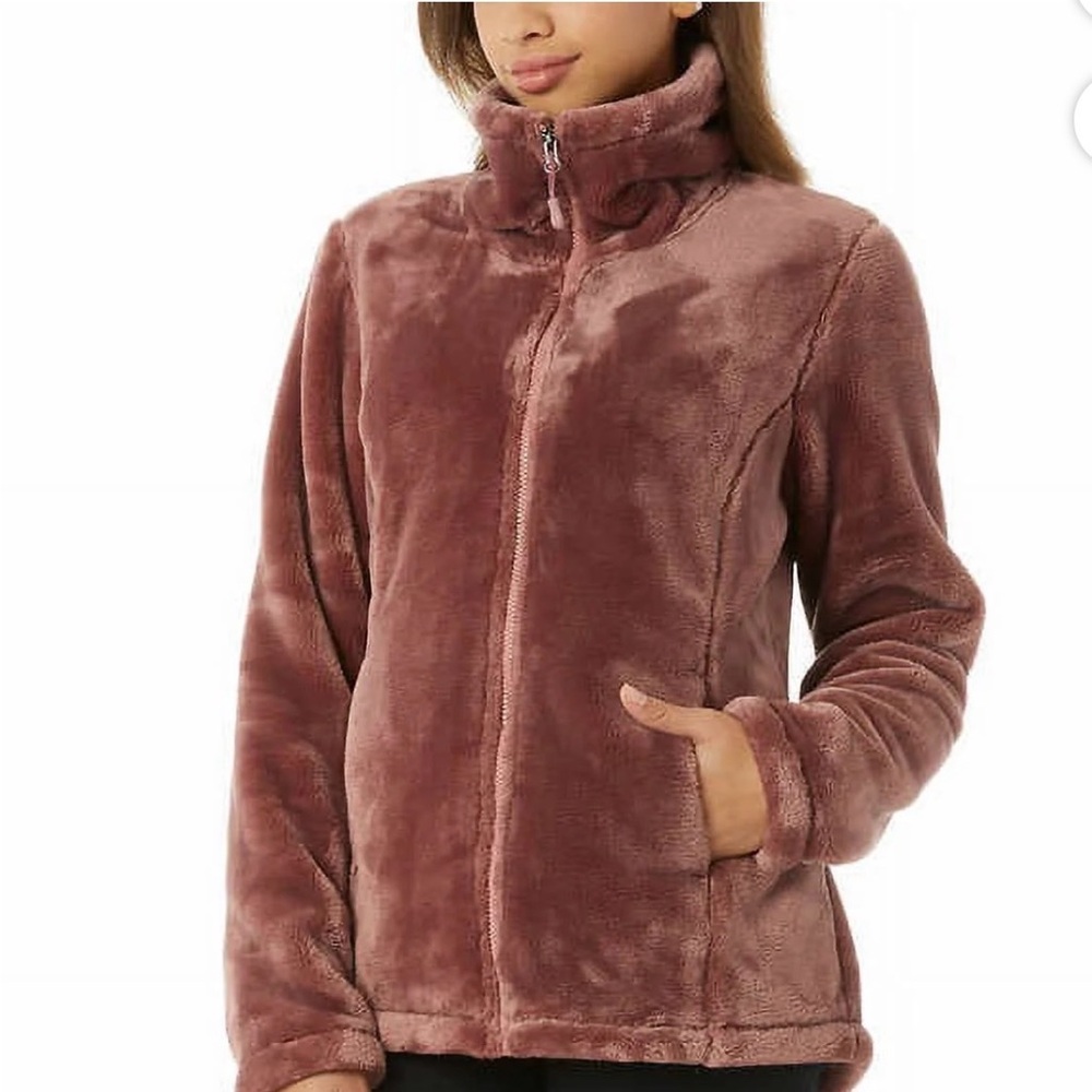 XL 32 Degrees Women's Teddy Jacket in Dusty Rose Mauve